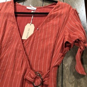 NWT burnt orange wrap dress